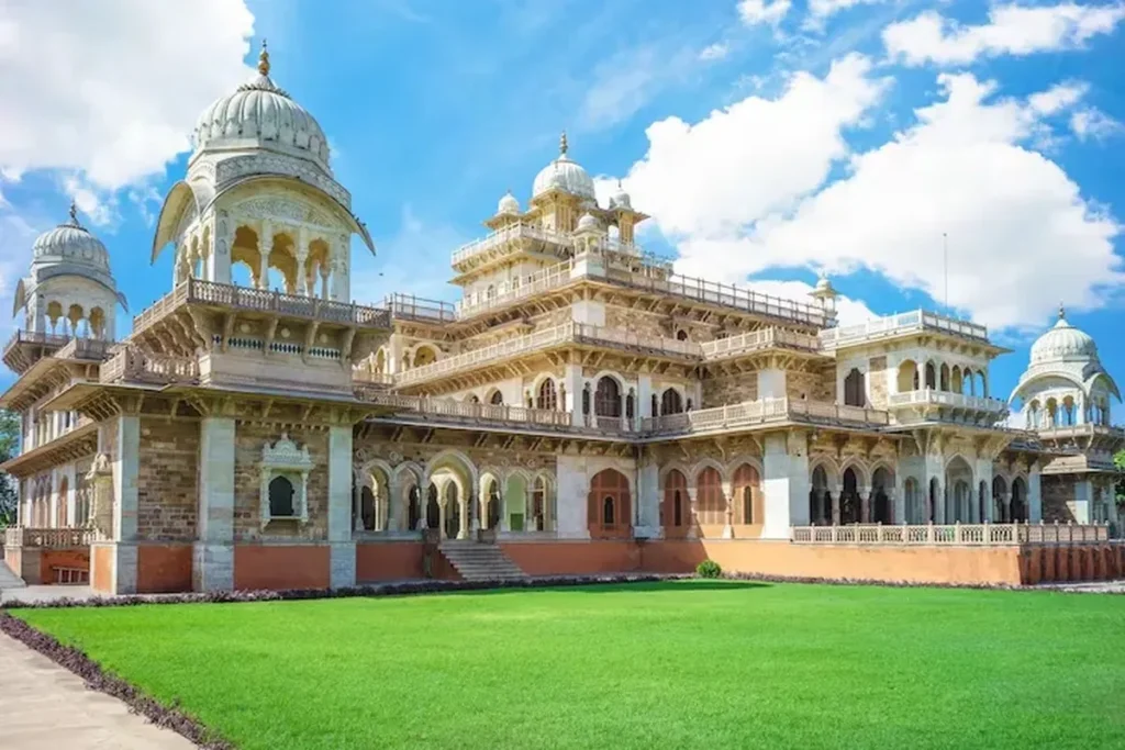 Albert Hall Museum Jaipur white domes lawn